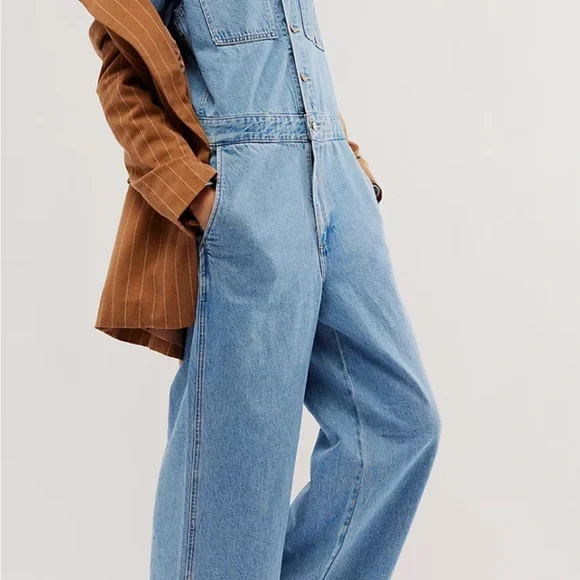 Levi's Light Blue Denim Wide-Leg Jumpsuit - Picture 3 of 5